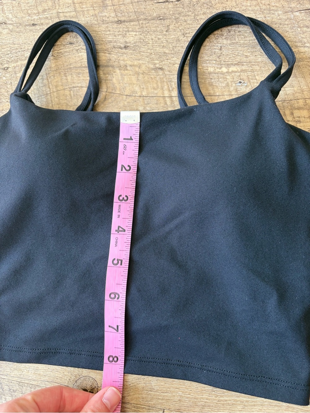 Halara Black Double Straps Cropped Yoga Tank Top - Picture 5 of 8